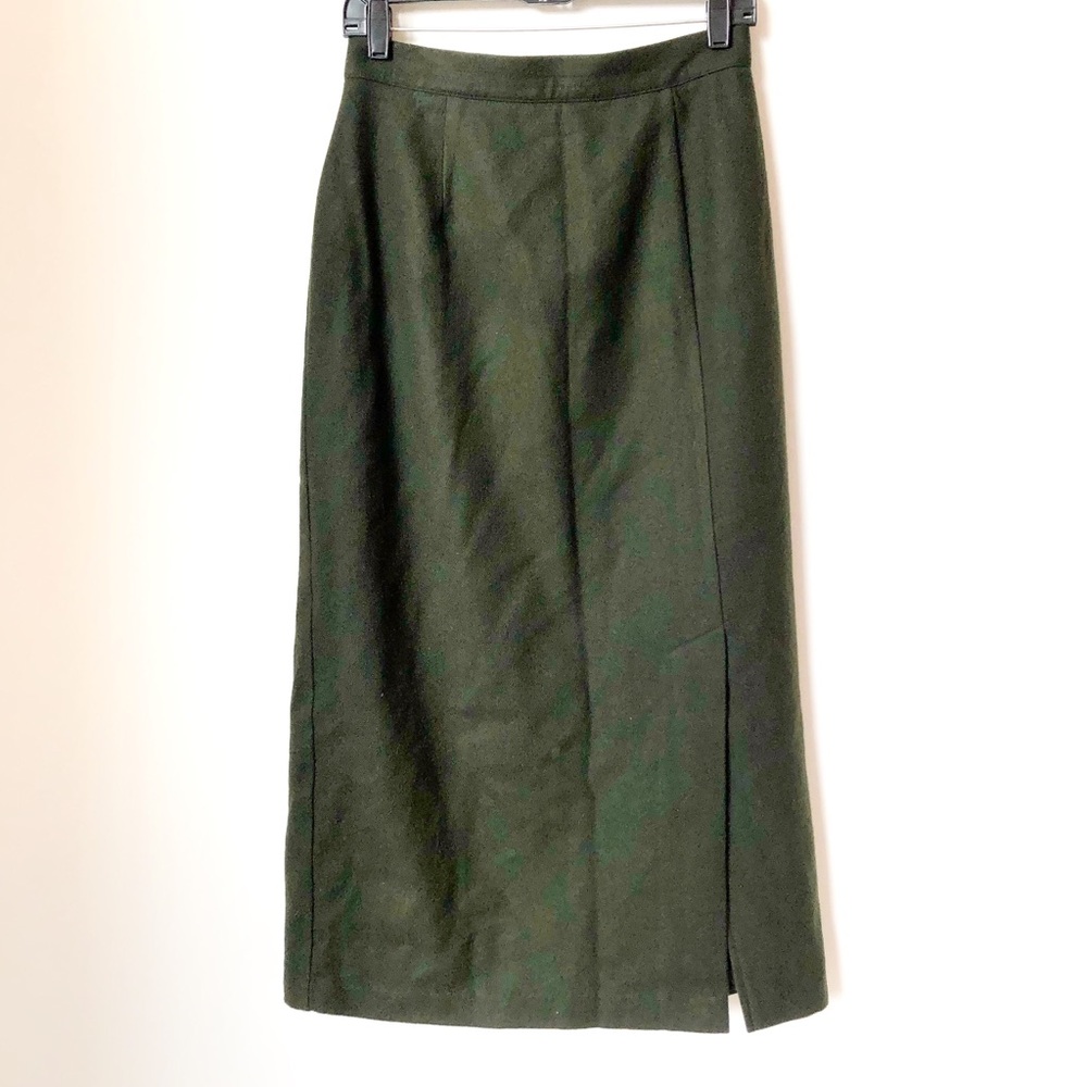 Vintage Hunter Green Wool Skirt